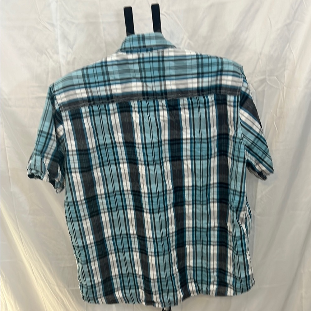 Ecko Unlimited Blue and Black Casual Button Down Shirt - Picture 4 of 4